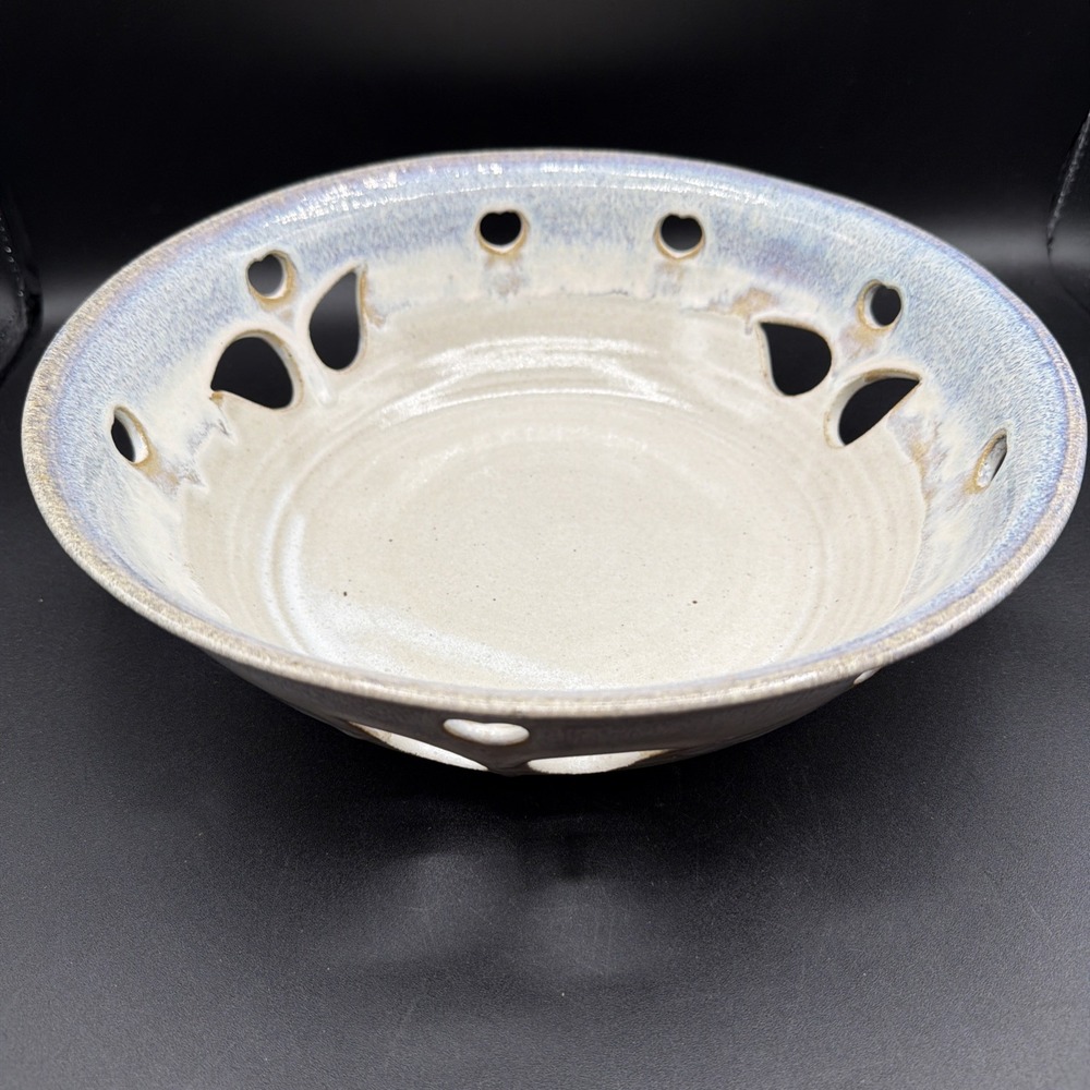 VTG Signed Neher Studio Pottery Large Serving Bowl Glazed Stoneware 1992 11.5" - Picture 2 of 4